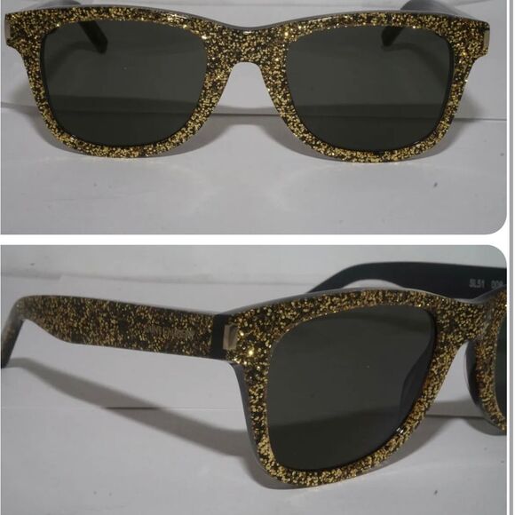 SAINT Laurent Sunglasses Gold Speckle Grey UV Lens Unisex Clubmaster SL51
NWOT - Picture 10 of 14